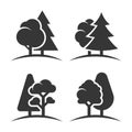 Trees Group Logo Set on White Background. Vector