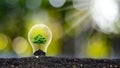 Trees grow in light bulbs energy saving.