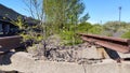 Trees grow on the old train tracks