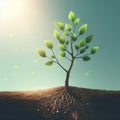 Trees growing from the ground to synthesize sunlight. Royalty Free Stock Photo