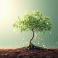 Trees growing from the ground to synthesize sunlight. Royalty Free Stock Photo