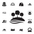 trees on a hill icon. Detailed set of landscapes icons. Premium graphic design. One of the collection icons for websites, web Royalty Free Stock Photo