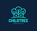 Trees With home in negative space vector Logo Design. Home And Tree Nature Logo Template Design Vector, Emblem, Design Concept, Royalty Free Stock Photo