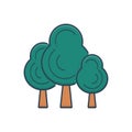 Color illustration icon for Trees, plant and greenstuff Royalty Free Stock Photo