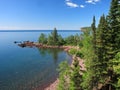 Trees on lake Superior Royalty Free Stock Photo