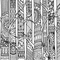 Line art of birch trees for printing on project, coloring book and so on. Vector illustration Royalty Free Stock Photo