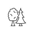 Trees line icon