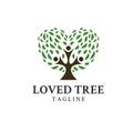 Trees , love,and people symbol on logo