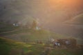 Autumn impressions in fairytale colors from the mountains village, remarkable autumn colors in the mountain forest