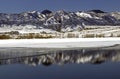 Colorado Winter Landscape with Frozen Lake and Snowy Mountains Royalty Free Stock Photo