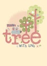 Trees with mouse, Cute T-shirt design for kids