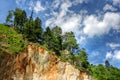 Trees over marble cliff