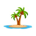 Trees palm beach in island summer icon isolated on white background.