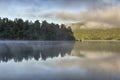 Trees reflected in Lake Kaniere