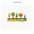 trees, roots and land illustration icon