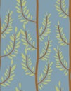 Trees seamless pattern. Trunk and leaf texture. Natural b Royalty Free Stock Photo