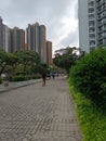 city atmosphere in the evening at Whampoa, Hong Kong