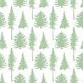 Trees silhouette seamless patten. Vector ecology backdrop.