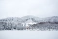 Trees in the snow. Winter landscape. Europe. Frozen lake Royalty Free Stock Photo