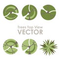 Trees top view vector icons Royalty Free Stock Photo