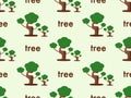 treeseamless pattern on green background