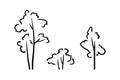 Set of isolated outline trees
