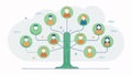 A treeshaped diagram with the trunk representing the origin of the rumor and the branches representing different groups Royalty Free Stock Photo