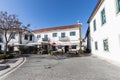 Treet atmosphere and architecture in front of bars and restaurants of Esposende, Portugal
