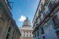 Treet view with capitolio at background, La Havana, Cuba