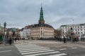 Treet view of old town of Copenhagen, and Saint Nikolas church bell tower, Now is Nikolaj Copenhagen Contemporary Art Center