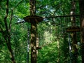 Treetop rope course or adventure park