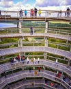 Treetop walkstorm on the island of RÃÂ¼gen - The tourists who walk inside the Treetop Tower experience the boundless forest