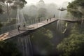 treetop walkway, suspended above a forested canopy