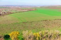 Treetops and agricultural fields Royalty Free Stock Photo