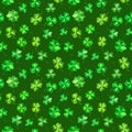 Trefoil leaves, four leaf clover. Repeating background. Watercolor for saint Patrick day Royalty Free Stock Photo