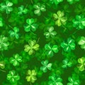 Trefoil leaves, four leaf clover. Repeating background. Watercolor for saint Patrick day Royalty Free Stock Photo