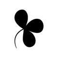 Trefoil and quatrefoil clover leaf traditional Irish symbol, St. Patrick's Day clovers flat vector icons, black Royalty Free Stock Photo