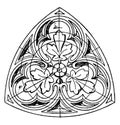 Trefoil Tracery Panel is a Gothic design, vintage engraving