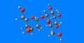 Trehalose molecular structure isolated on blue