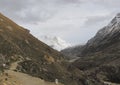 At trek leading to peak atop gaumukh glacier Royalty Free Stock Photo