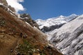 Nepal Himalaya mountains trek porter Royalty Free Stock Photo