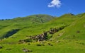 Trek from Omalo to Shatili through Atsunta Pass, Georgia. Royalty Free Stock Photo