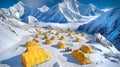 Trek To Everest Base Camp in Nepal, drone camera view