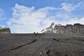 Treking for the Kazbek peak in the mountains of the Caucasus