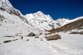 Trekker in Annapurna Sanctuary