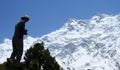 Trekker In Front Of Nanga Parbat