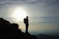 Trekker silhouette Royalty Free Stock Photo