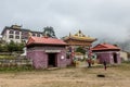 Trekker visit Stupa monastery on the way of mt.everest base camp