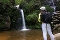 Trekker woman rain forest national park