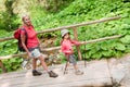 Trekkers - family on trek Royalty Free Stock Photo